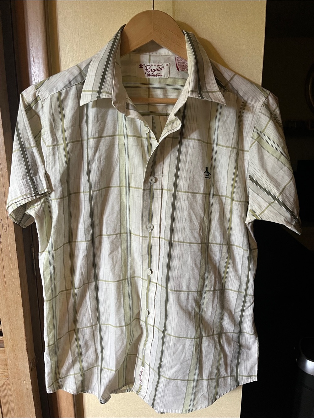Original Penguin Light Plaid Short-Sleeve Button-Down Shirt